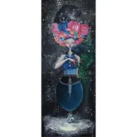 Ce qui pousse dans ton coeur, peinture femme fleurs