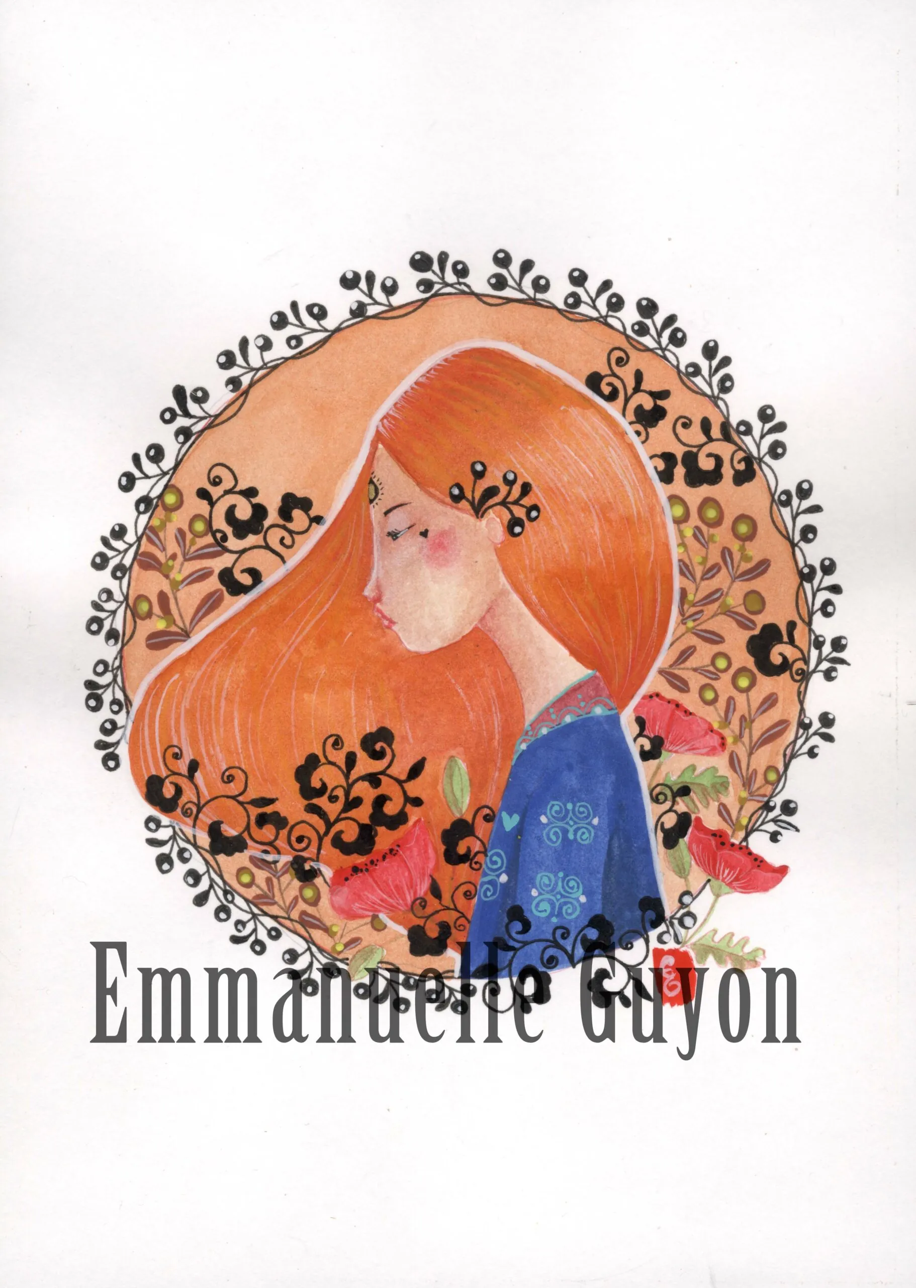 Changement de saison, peinture d’une femme méditative au cœur de la végétation automnale