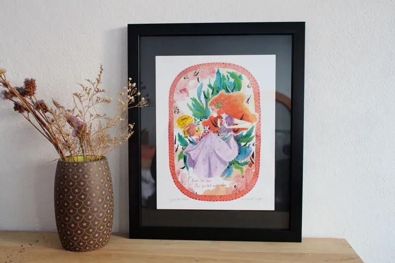 Garde ton coeur, peinture d’un voyage au cœur des émotions dans un jardin symbolique