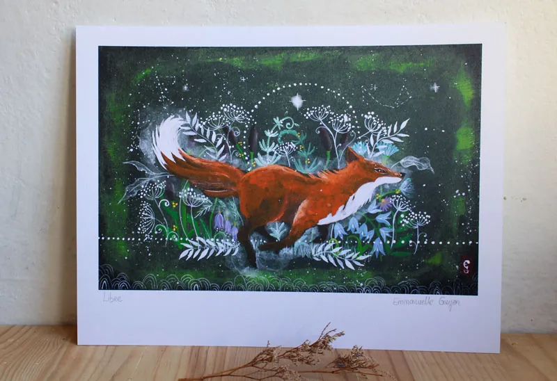 Libre, tableau d’un renard en quête de lumière et d’horizons infini