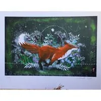 Libre, tableau d’un renard en quête de lumière et d’horizons infini