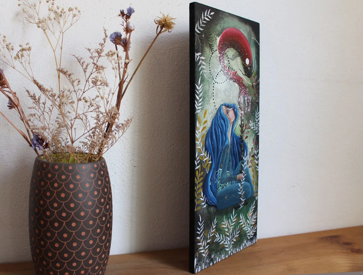 Lorsque tu ne peux plus aimer, peinture d’une fusion d’amour éphémère entre deux mondes