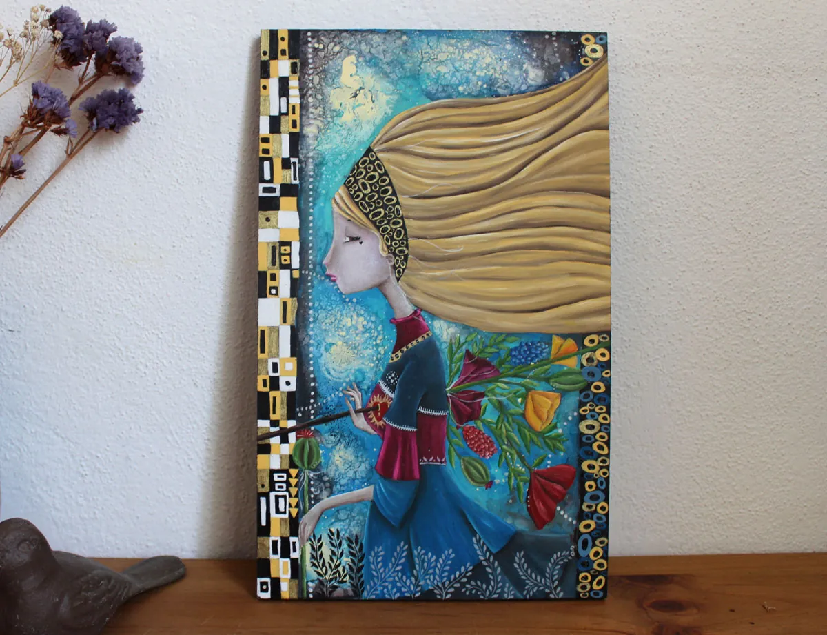 Mon coeur percé, peinture du triomphe de la guerrière intérieure
