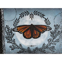 Papillon monarque, peinture insecte voyageur